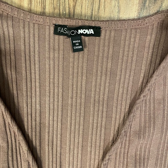 Fashion Nova Mauve ribbed bodysuit size L - Picture 2 of 3